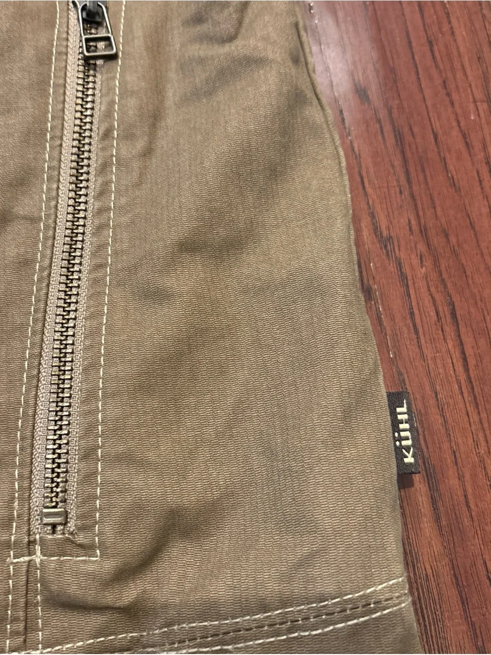 Kuhl Men's Tan Canvas Zip Front Utility Vest